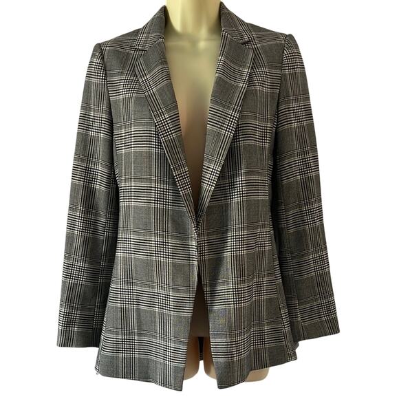 Black,Gray and White Tailored Blazer with Notched Lapels Open Front Lined - Picture 1 of 12